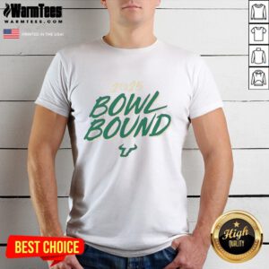 Alt Text: Top South Florida Bulls Bowl Bound 2025 T-Shirt featuring team colors and logo, perfect for fans and game day.