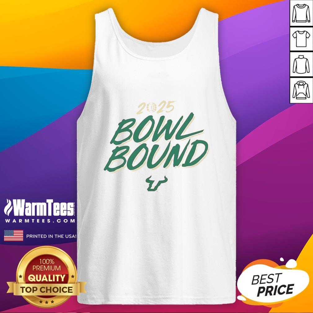 Top South Florida Bulls Bowl Bound 2025 tank top featuring team colors and logo, perfect for game day attire.