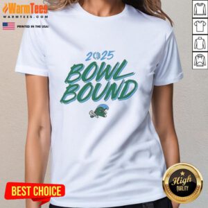 Top Tulane Green Wave Bowl Bound 2025 ladies tee showcasing vibrant team colors and stylish design for fans.