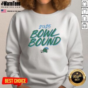 Alt Text: Top Tulane Green Wave Bowl Bound 2025 Sweatshirt featuring team logo and vibrant colors for fans.