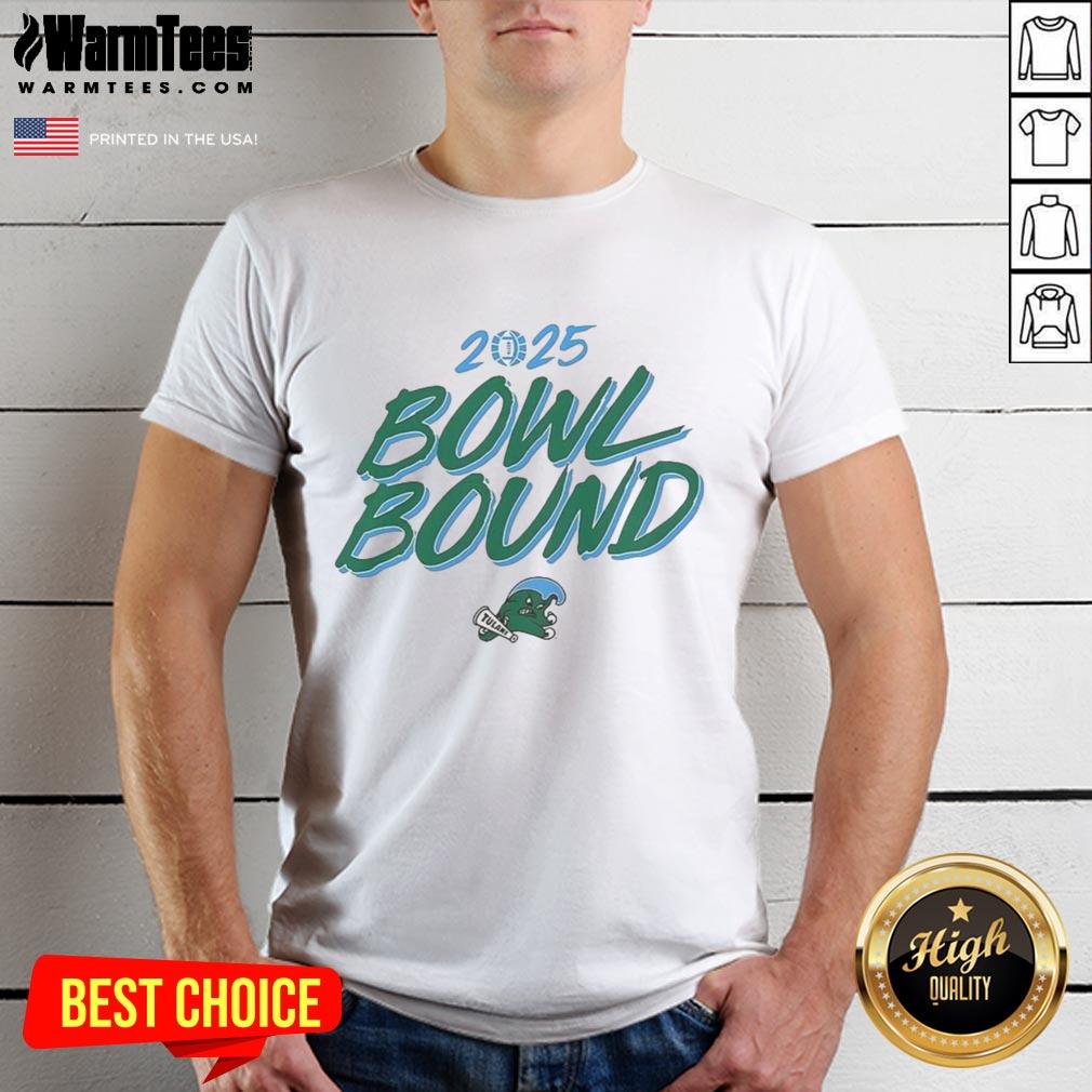 Top Tulane Green Wave Bowl Bound 2025 T-Shirt featuring team logo and vibrant colors for fans celebrating the season.