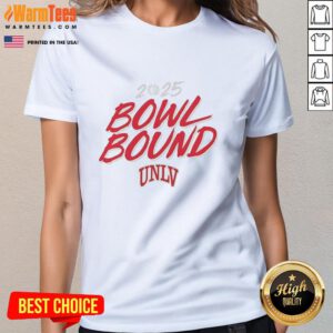 Alt Text: Top UNLV Rebels Football 2025 Bowl Bound ladies tee featuring vibrant team colors and logo, perfect for fans.