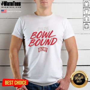 Alt Text: Top UNLV Rebels Football 2025 Bowl Bound T-Shirt featuring team colors and logo for fans and supporters.