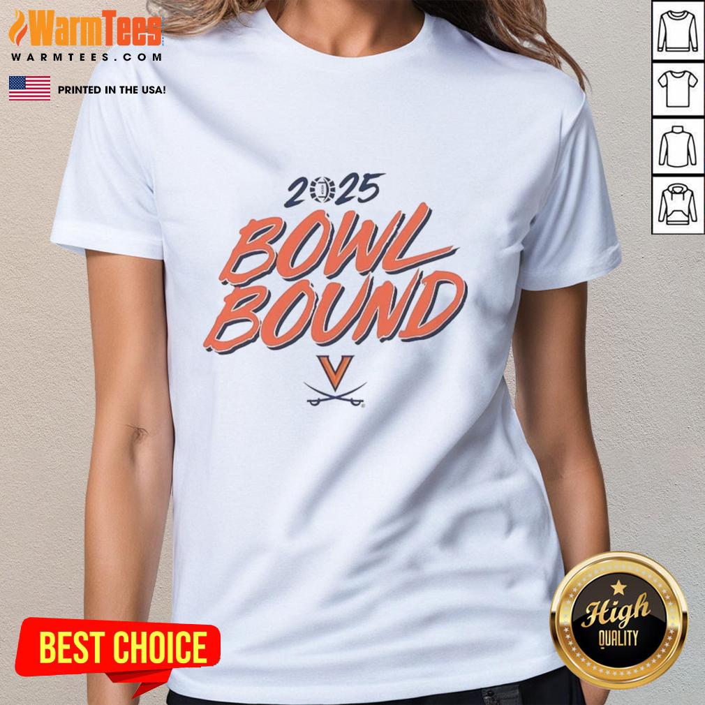 Top Virginia Cavaliers Bowl Bound 2025 Ladies Tee featuring team logo and stylish design for fans.