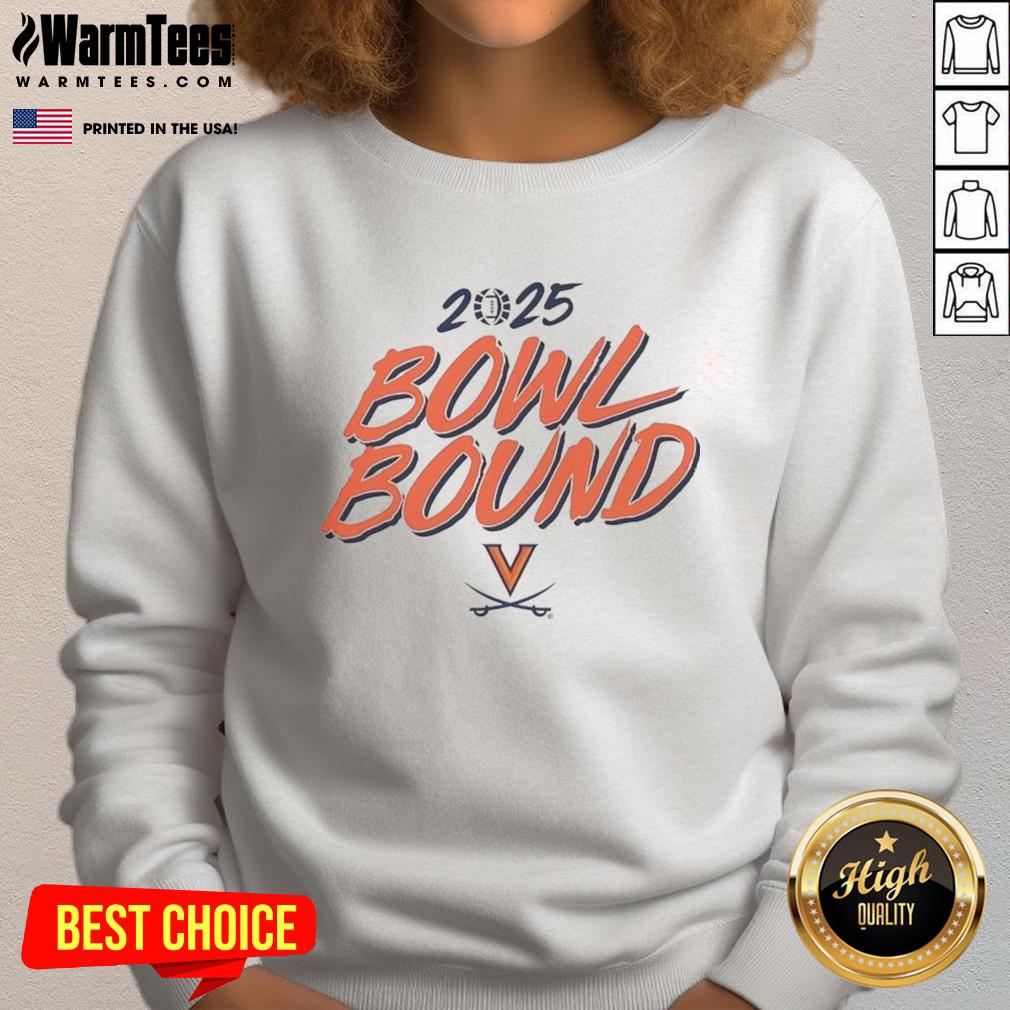 Top Virginia Cavaliers Bowl Bound 2025 sweatshirt featuring bold team logo and vibrant colors for fans and supporters.