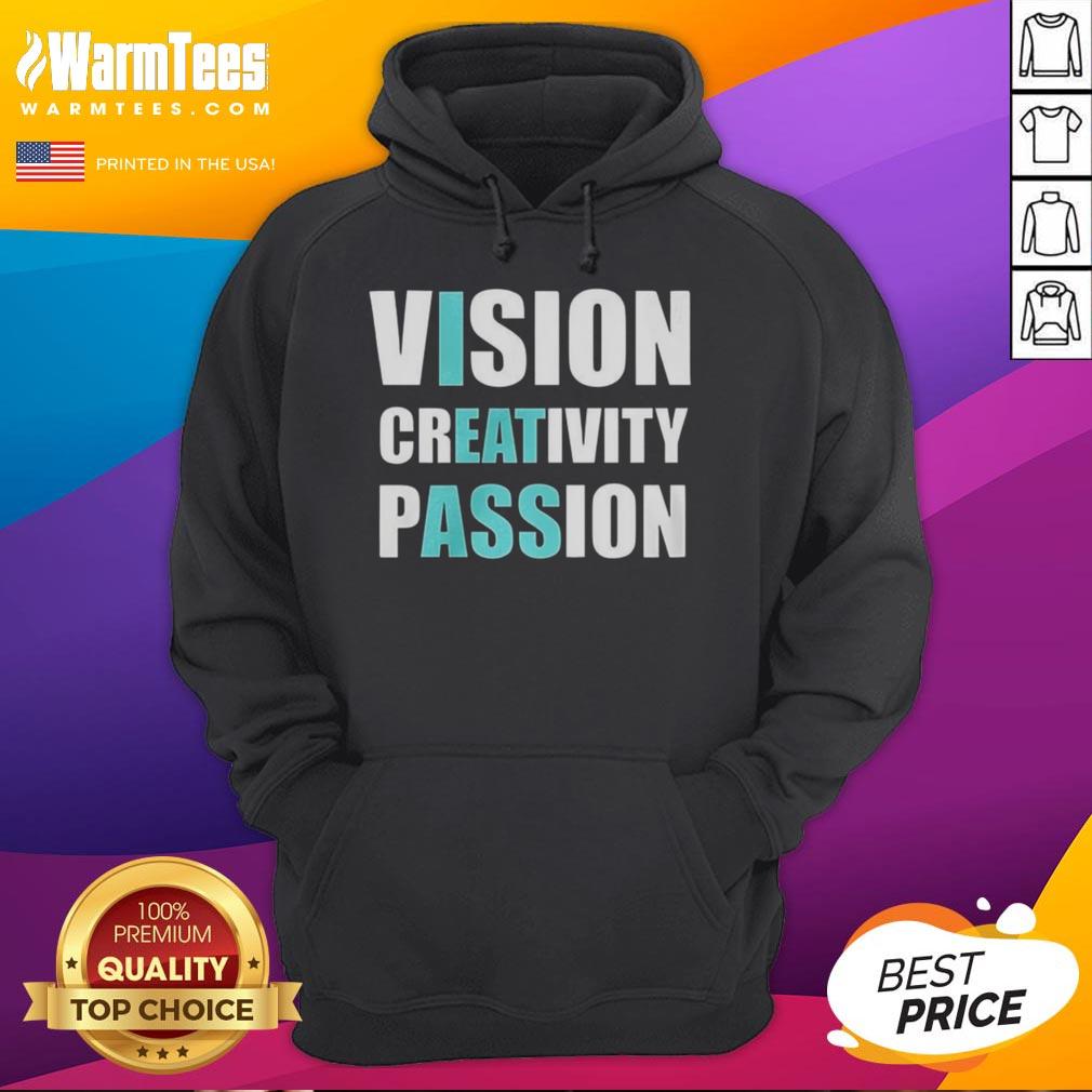 Top Vision Creativity Passion Hoodie in vibrant colors, showcasing a stylish design for creative individuals.