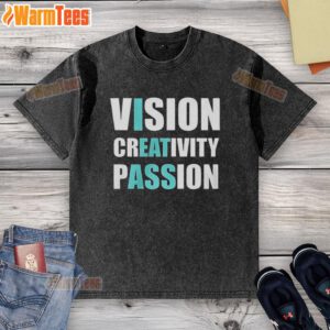 Top Vision Creativity Passion washed t-shirt featuring a vibrant design, perfect for expressing your unique style.