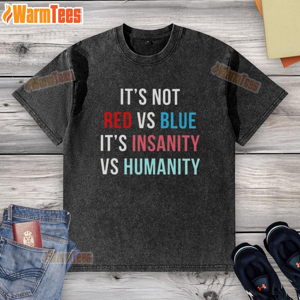 Alt Text: Awesome 'Insanity vs Humanity' washed t-shirt featuring a unique design, perfect for casual wear enthusiasts.
