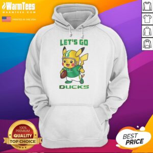 Awesome Oregon Ducks X Pikachu Lets Go Hoodie featuring vibrant graphics for fans of both teams.