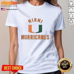 Good Miami Hurricanes Ladies Tee featuring vibrant team colors and logo for women's sports apparel enthusiasts.