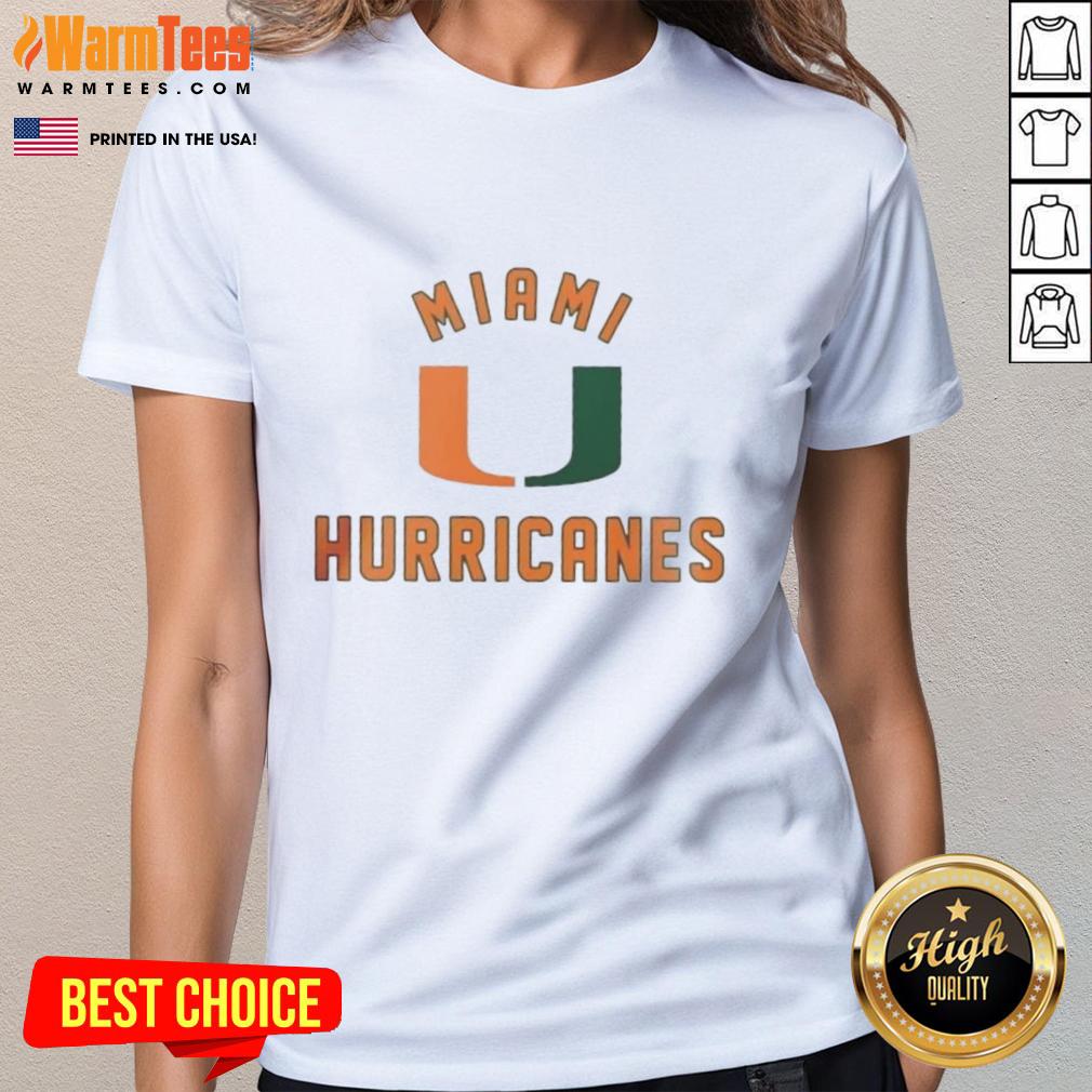 Good Miami Hurricanes Ladies Tee featuring vibrant team colors and logo for women's sports apparel enthusiasts.