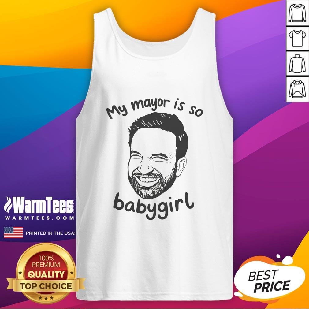 Good My Mayor Is So Babygirl Tank Top featuring playful text design on a stylish tank for trendy summer outfits.