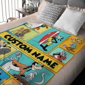 Alternative view of Happy Disney Cartoon Goofy With Friends Blanket Fleece Customized Blanket