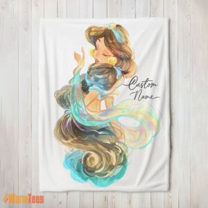 Happy Disney Cartoon Jasmine Princess Blanket Fleece Customized Blanket