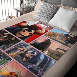 Alternative view of Happy Ferdinand And Friends The Gentle Bull's Journey Blanket Fleece Customized Blanket