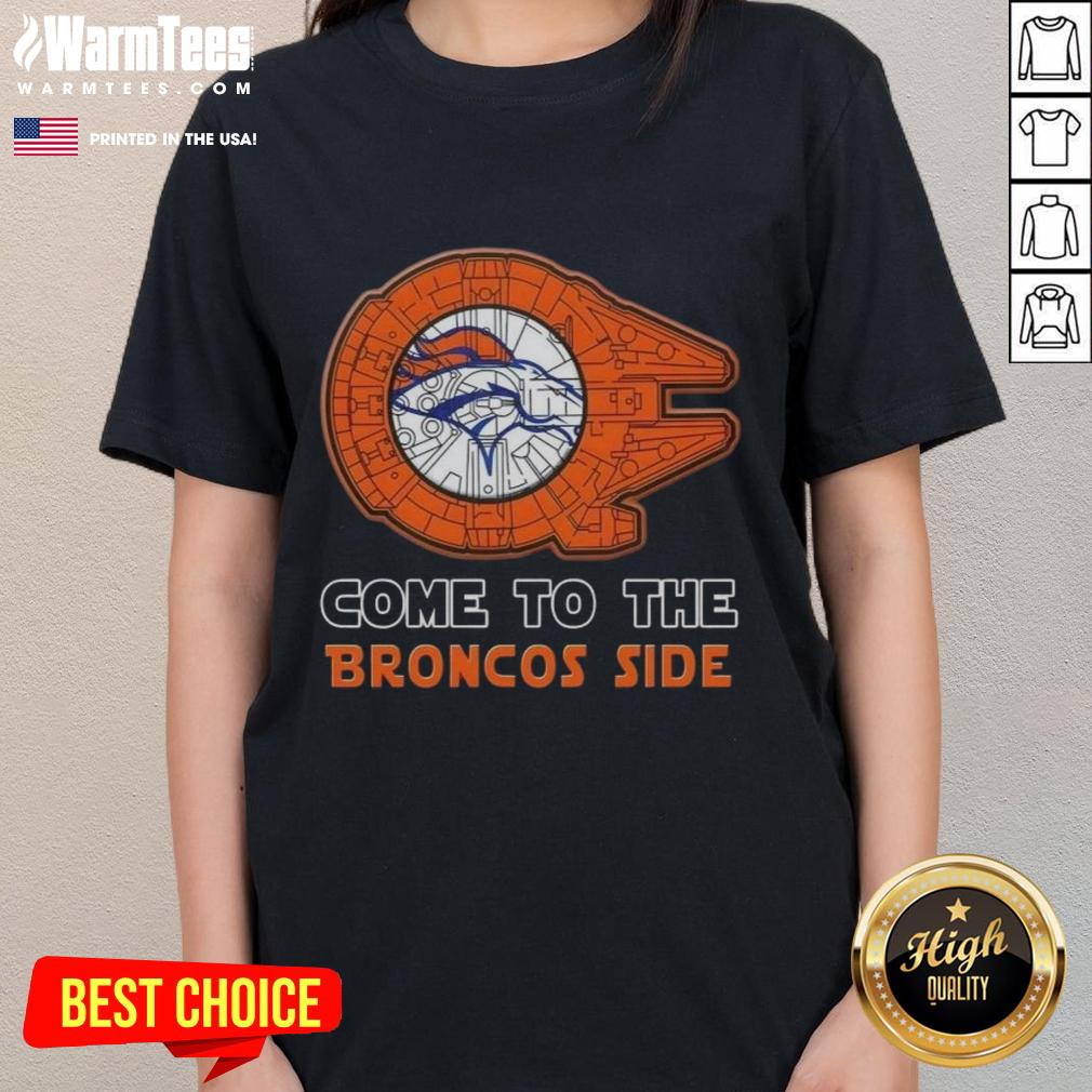 Happy Star Wars Denver Broncos ladies tee featuring a vibrant design celebrating fandom and team spirit.