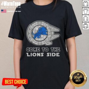 Happy Star Wars Come to the Detroit Lions Side Ladies Tee featuring a vibrant design for fans of both franchises.