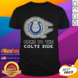 Happy Star Wars Come To The Indianapolis Colts Side T-Shirt featuring a fun design for fans of both franchises.