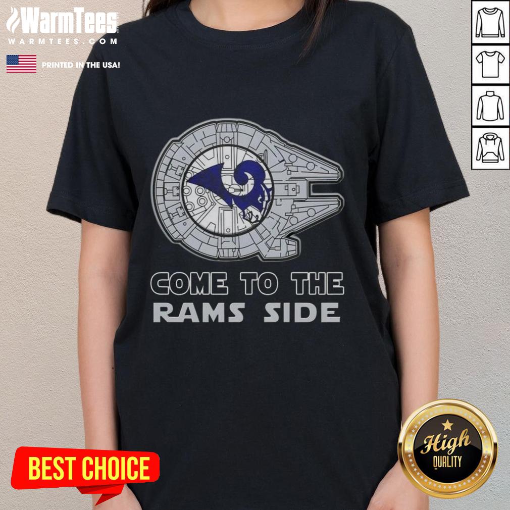 Happy Star Wars tee for Los Angeles Rams fans, featuring vibrant graphics and a fun design for ladies.