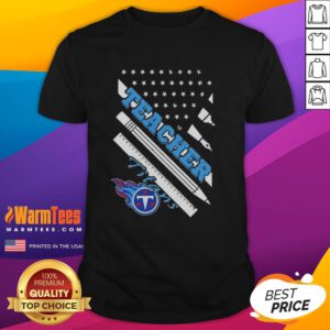Hot Tennessee Titans Football X Teacher American Flag T-Shirt featuring bold graphics and vibrant colors for fans.