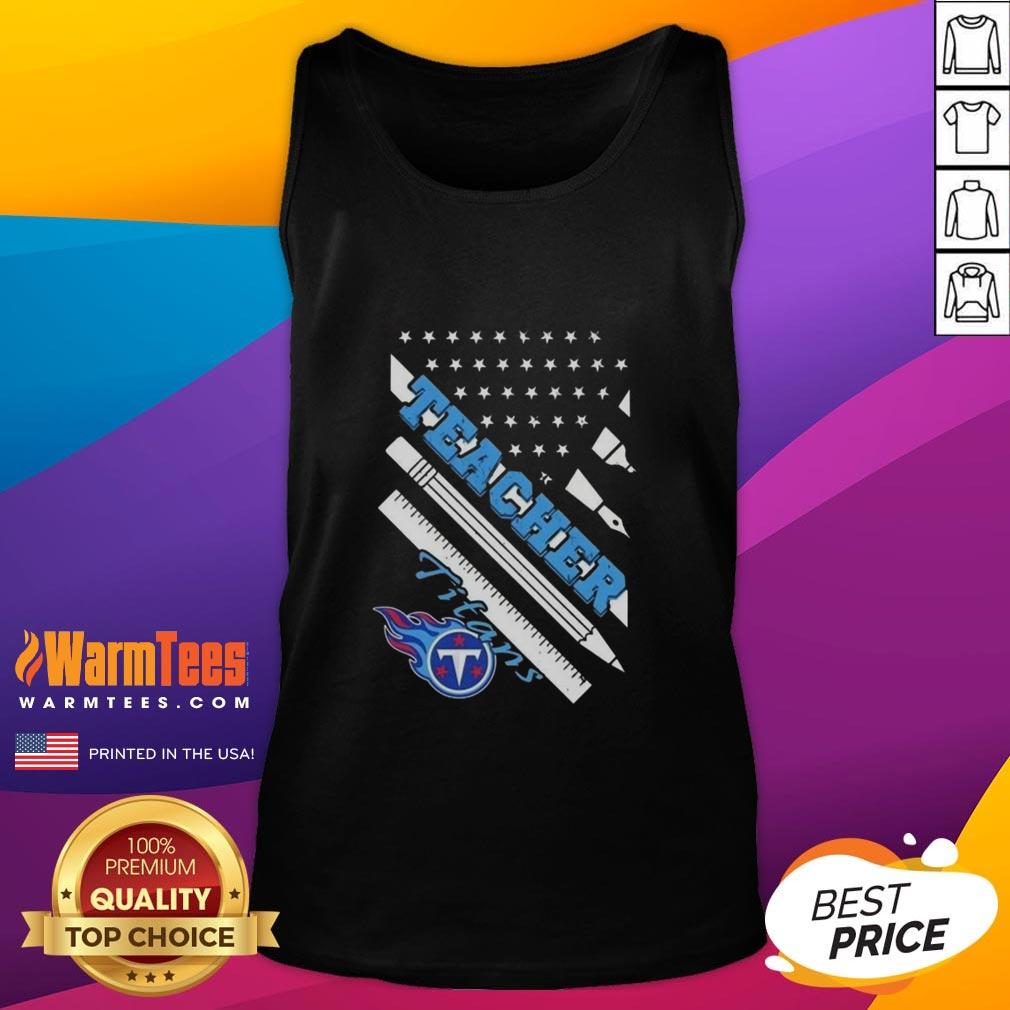 Hot Tennessee Titans football tank top with American flag design, perfect for fans and teachers showing team spirit.