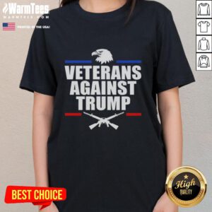 Nice Eagle Veterans Against Trump Ladies Tee featuring a bold eagle graphic and empowering message for veterans.