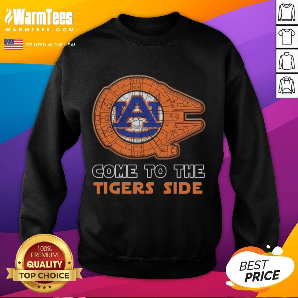 Nice Star Wars Come to the Auburn Tigers side sweatshirt featuring vibrant graphics and team colors for fans.