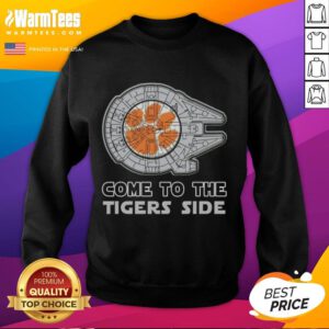 Nice Star Wars Come To The Clemson Tigers Side Sweatshirt featuring vibrant graphics and cozy design for fans.