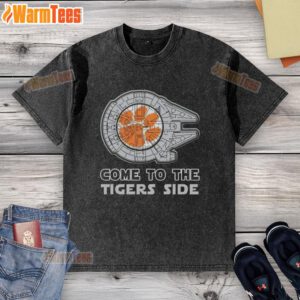 Nice Star Wars Come to the Clemson Tigers Side washed t-shirt featuring vibrant graphics and a comfortable fit.