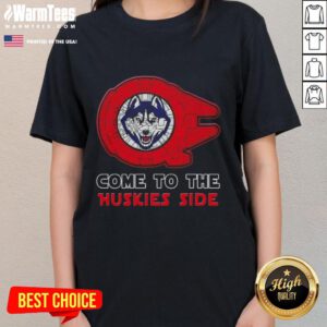 Alt Text: Connecticut Huskies ladies tee featuring a stylish Star Wars design, perfect for fans and team supporters.