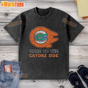 Nice Star Wars Come to the Florida Gators Side washed t-shirt featuring a vibrant design perfect for fans.