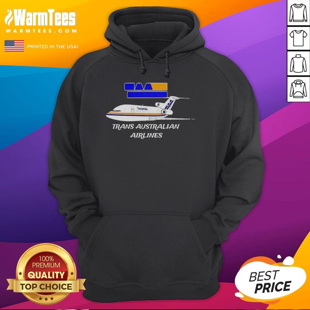 Nice Trans Australian Airlines logo on a stylish hoodie with a plane design, perfect for aviation enthusiasts.