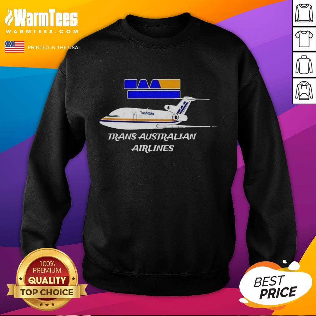 Stylish sweatshirt featuring the Nice Trans Australian Airlines logo and airplane design.