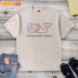 Alt Text: Official Vineyard Vines 67 Logo Washed T-Shirt in soft cotton, featuring a vibrant logo design for casual style.