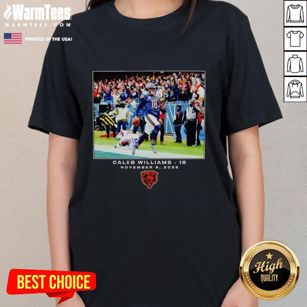 Premium Caleb Williams Chicago Bears NFL Flash Features Week 10 Ladies Tee, stylish and comfortable for fans.