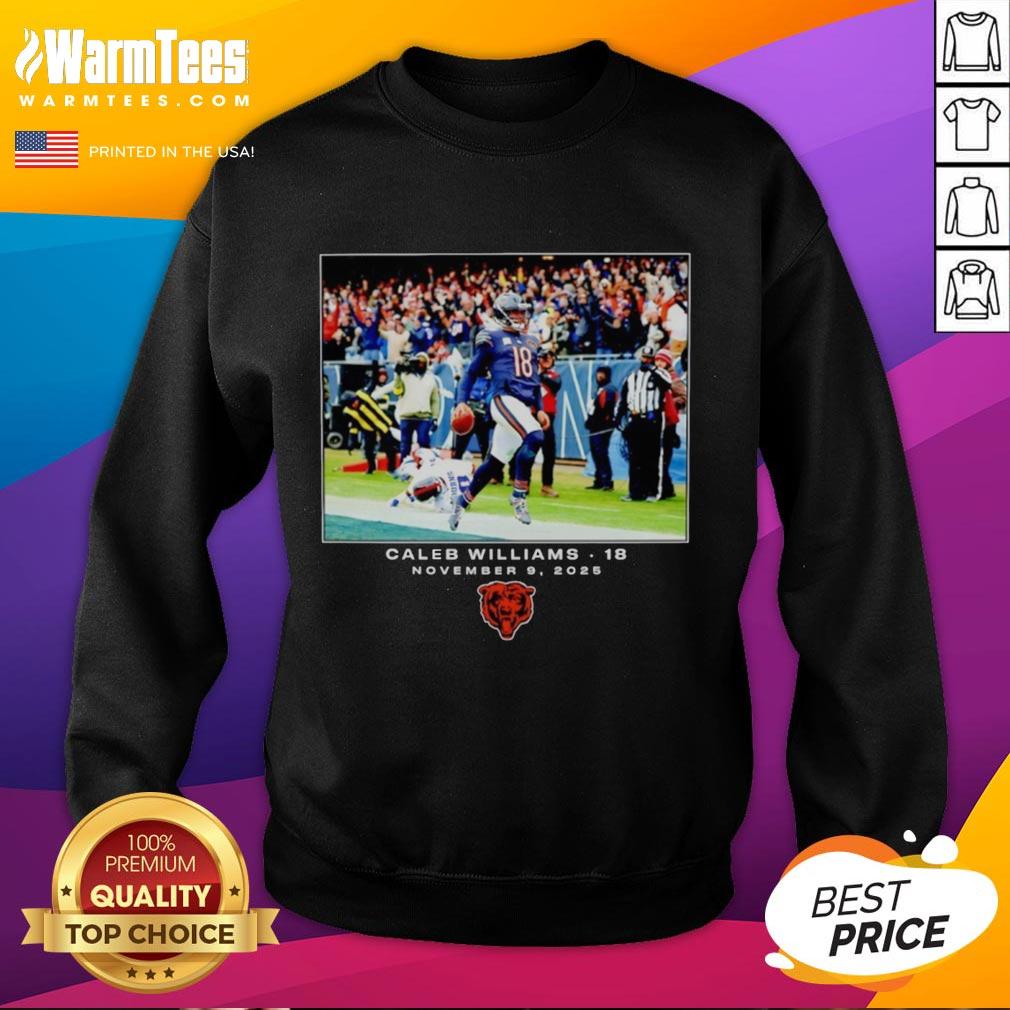 Alt Text: Premium Caleb Williams Chicago Bears NFL Flash Features Week 10 Sweatshirt showcasing team logo and stylish design.