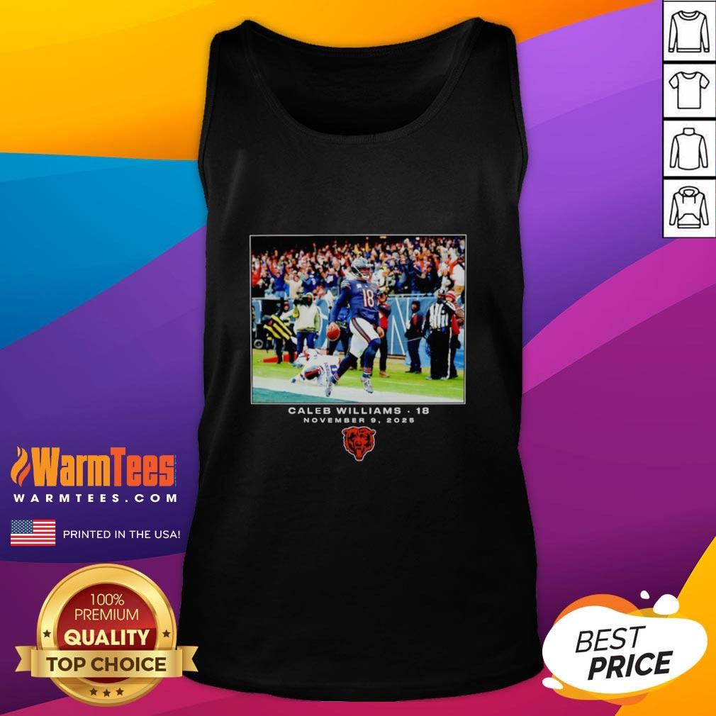 Alt Text: Premium Caleb Williams Chicago Bears NFL Flash Features Week 10 Tank Top showcasing vibrant team colors and stylish design.