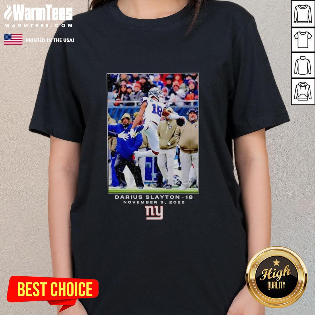 Premium Darius Slayton New York Giants NFL Flash Features Week 10 Ladies Tee showcasing team pride and style.