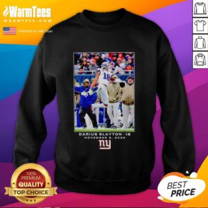 Alt Text: Premium Darius Slayton New York Giants NFL Week 10 sweatshirt featuring team colors and logo design.