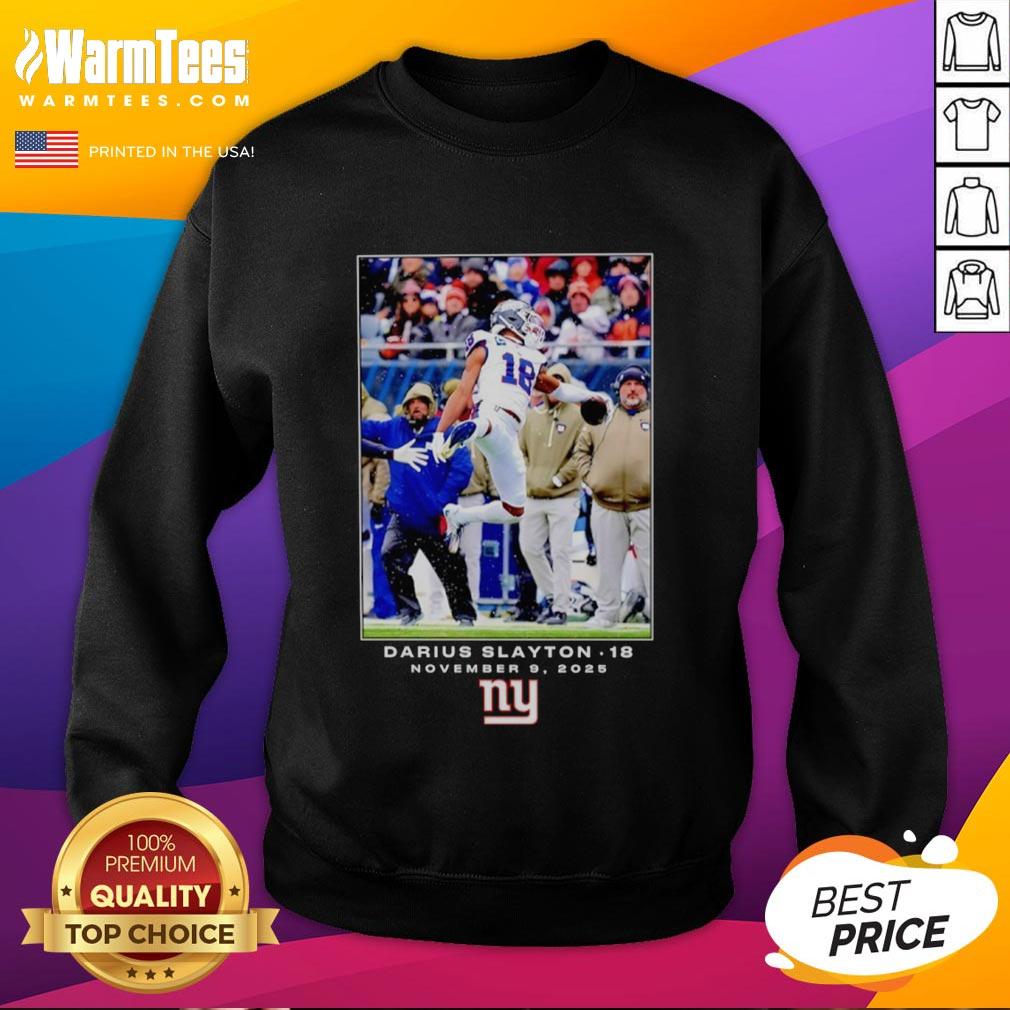 Alt Text: Premium Darius Slayton New York Giants NFL Week 10 sweatshirt featuring team colors and logo design.