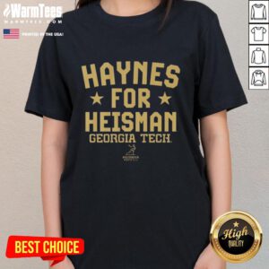 Premium Georgia Tech Yellow Jackets Football ladies tee featuring Haynes King for Heisman design.