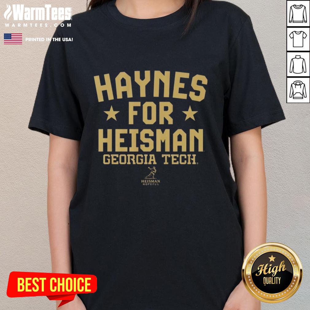 Premium Georgia Tech Yellow Jackets Football ladies tee featuring Haynes King for Heisman design.