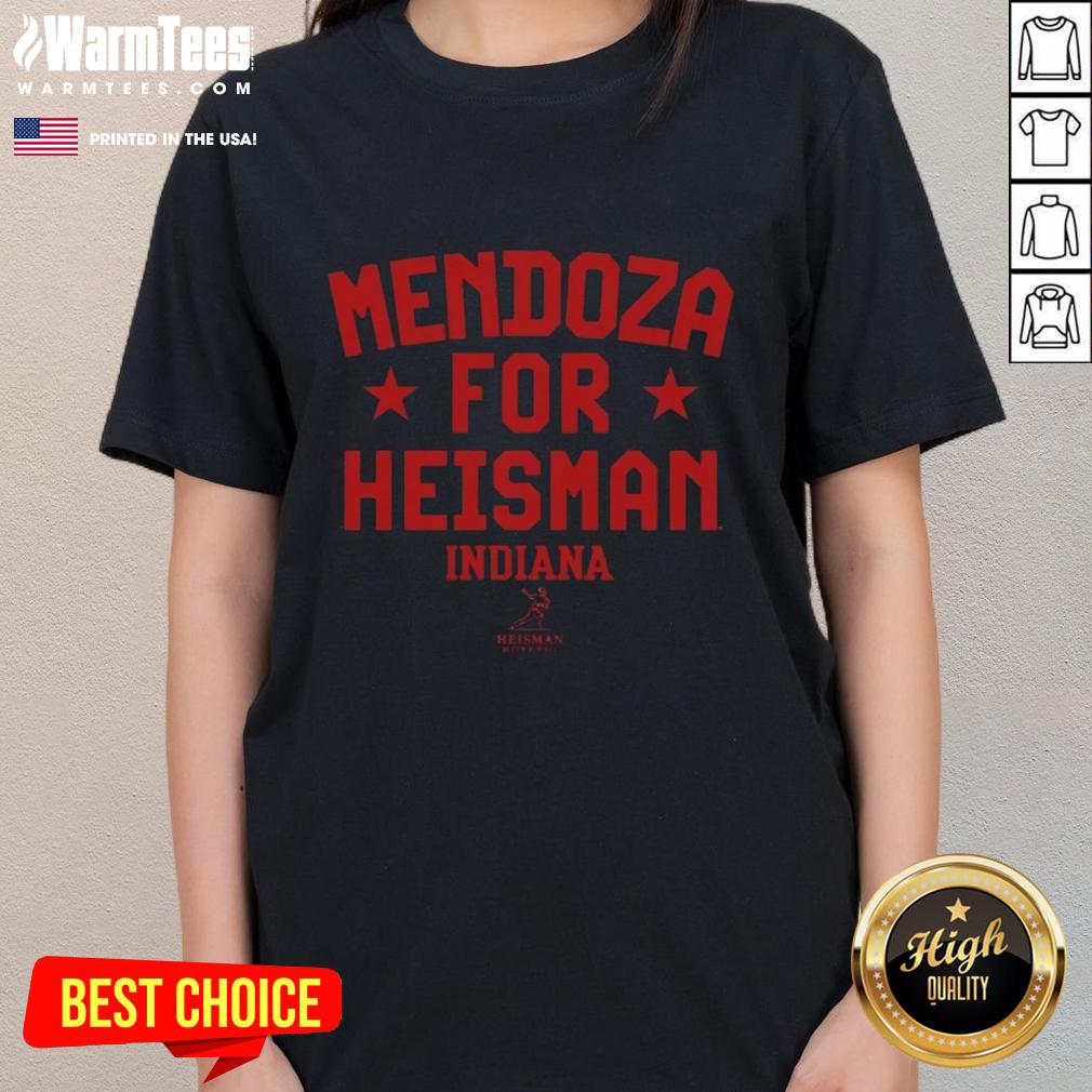Premium Indiana Hoosiers Football Fernando Mendoza for Heisman ladies tee featuring team colors and stylish design.
