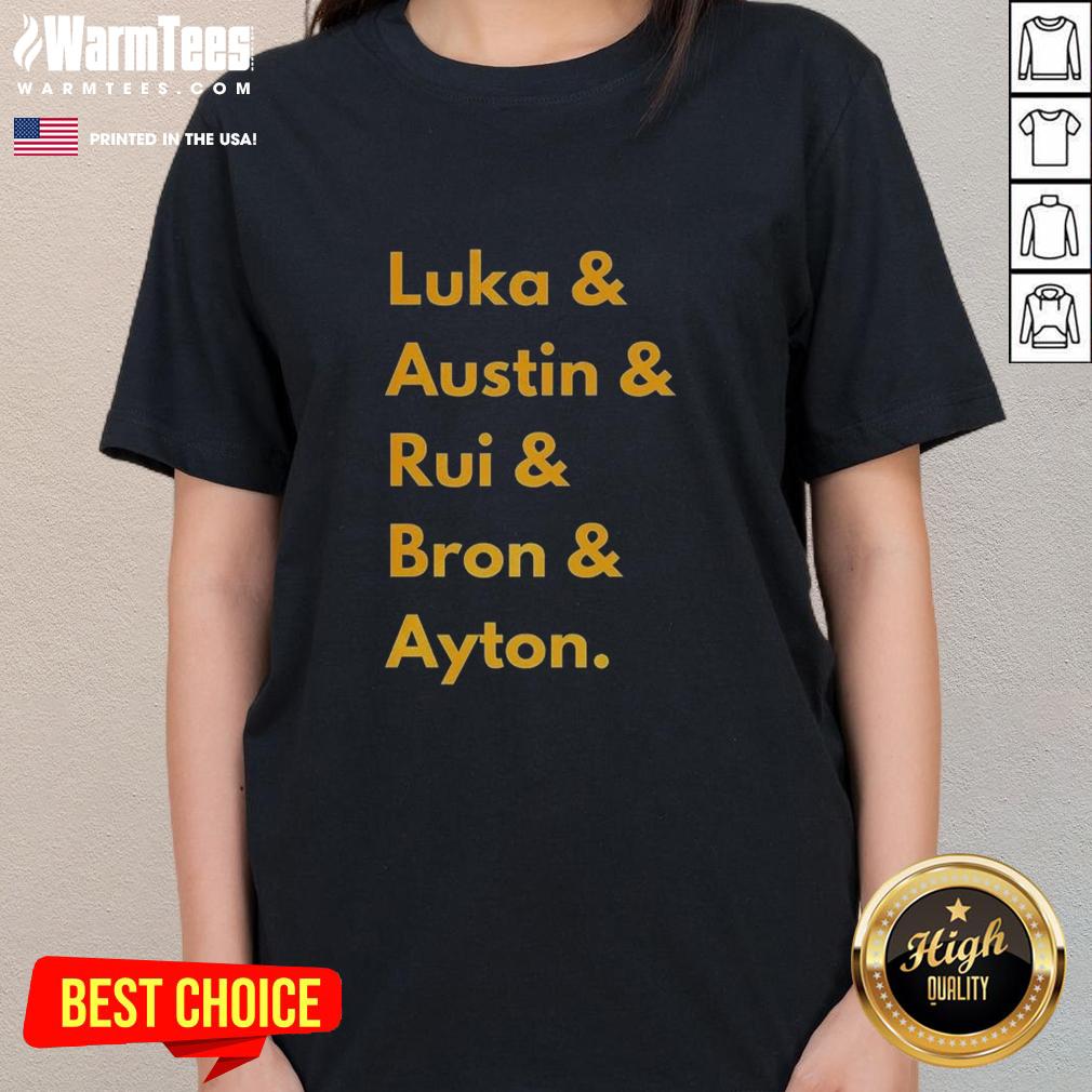 Premium Los Angeles Lakers 2025 line-up name ladies tee featuring vibrant team colors and stylish design.