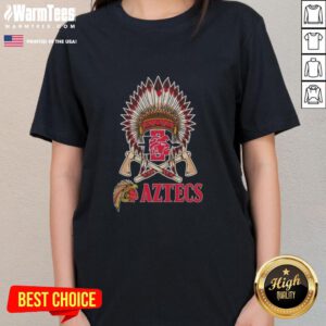 Premium Native American X San Diego State Aztecs graphic ladies tee featuring vibrant colors and stylish design.
