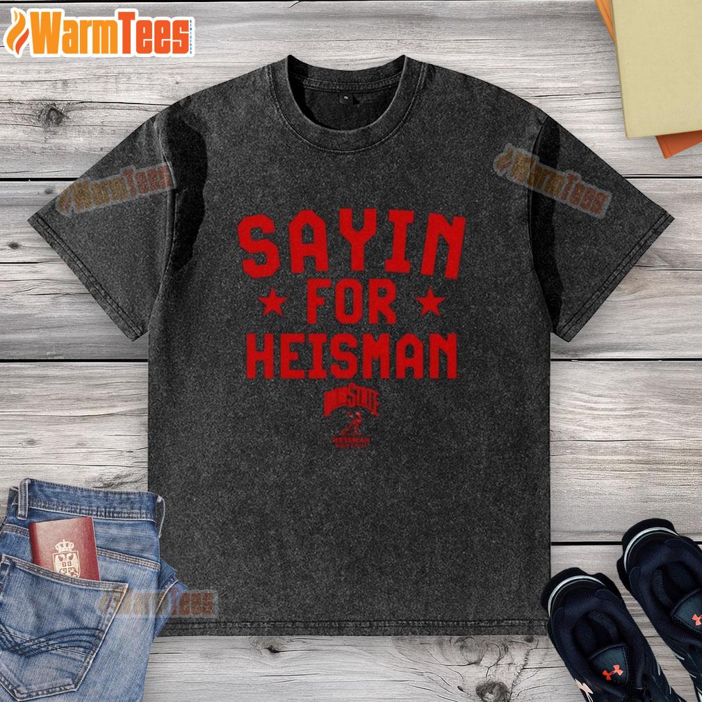 Premium Ohio State Buckeyes Football Julian Sayin for Heisman washed t-shirt, perfect for fans and game day attire.