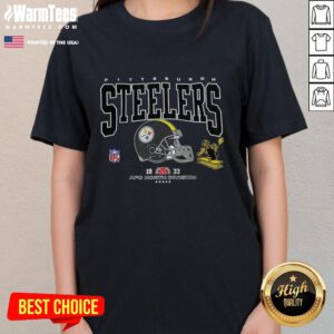 Premium Pittsburgh Steelers Football AFC North Division Est 1933 logo on a ladies tee shirt design.