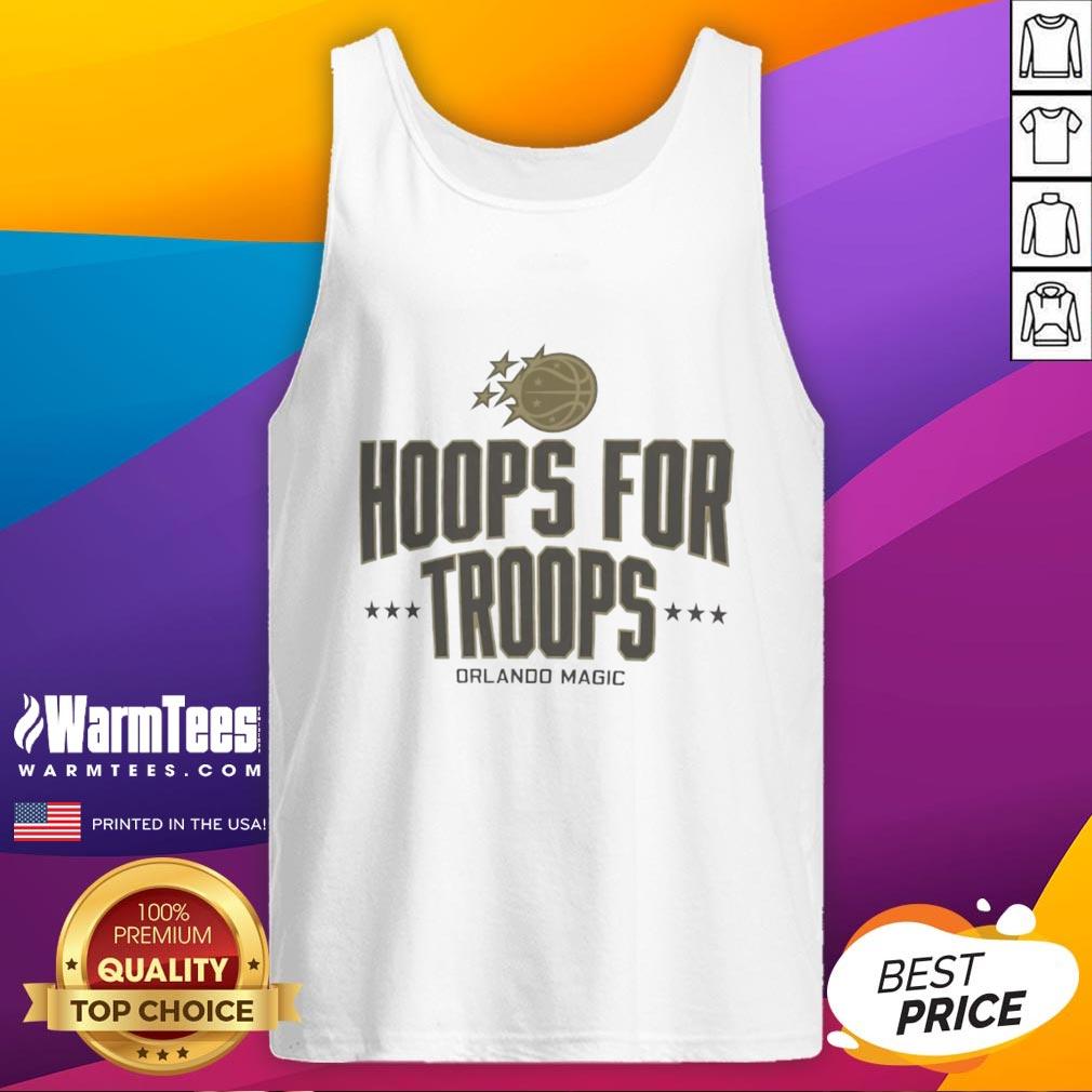 Pretty Hoops For Troops Orlando Magic basketball tank top featuring vibrant team colors and stylish design.