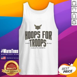 Top Hoops for Troops Charlotte Hornets basketball tank top featuring team colors and logo, perfect for fans.