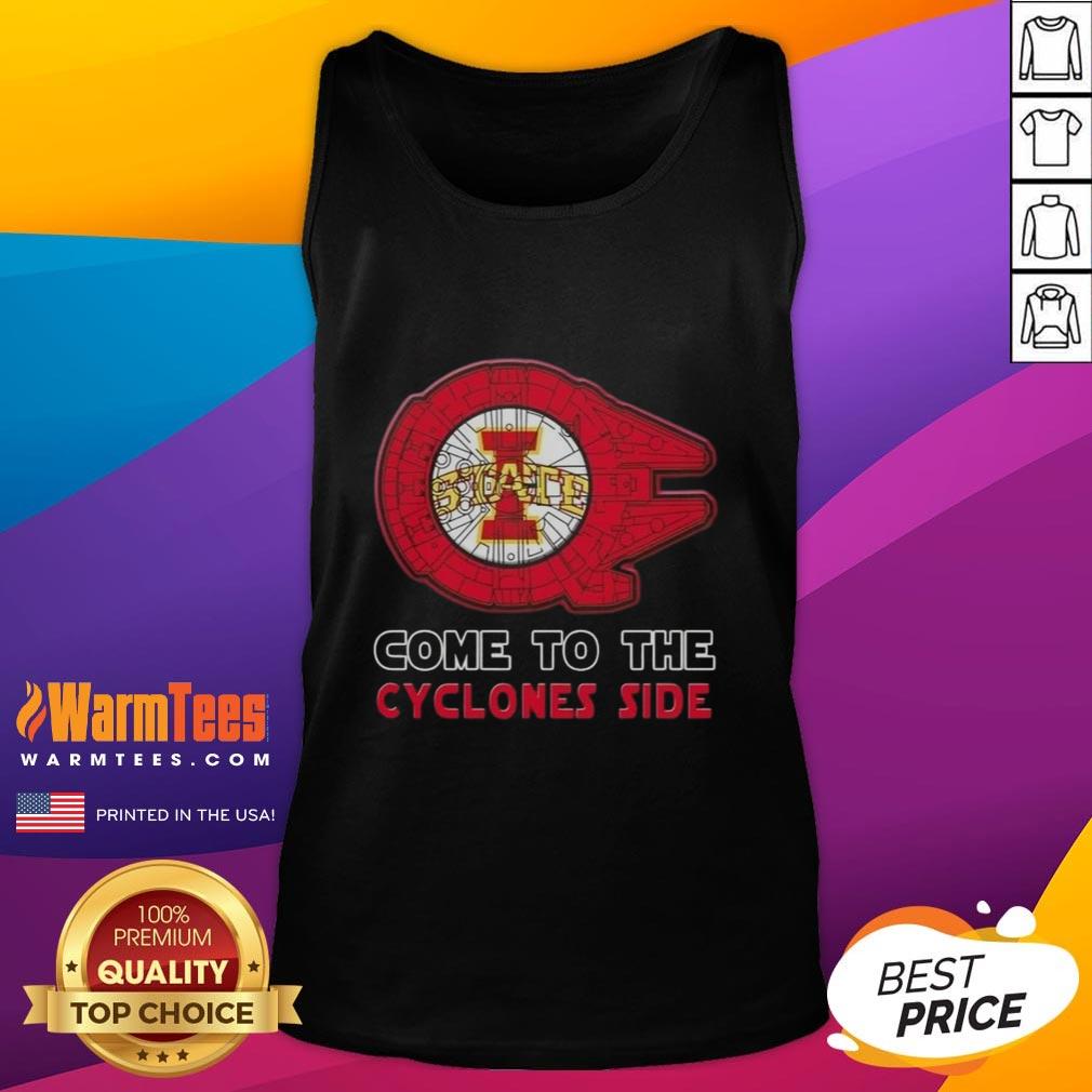 Top Star Wars Come to the Iowa State Cyclones Side Tank Top featuring a vibrant design and comfortable fit for fans.